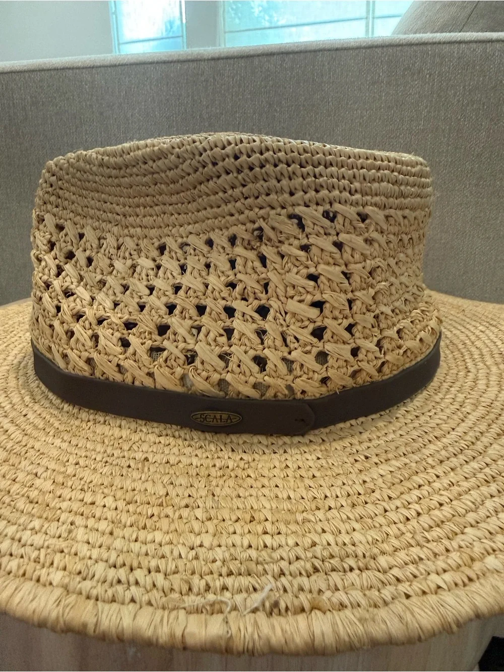 Scala Puerto Raffia Brimmed Hat L/XL